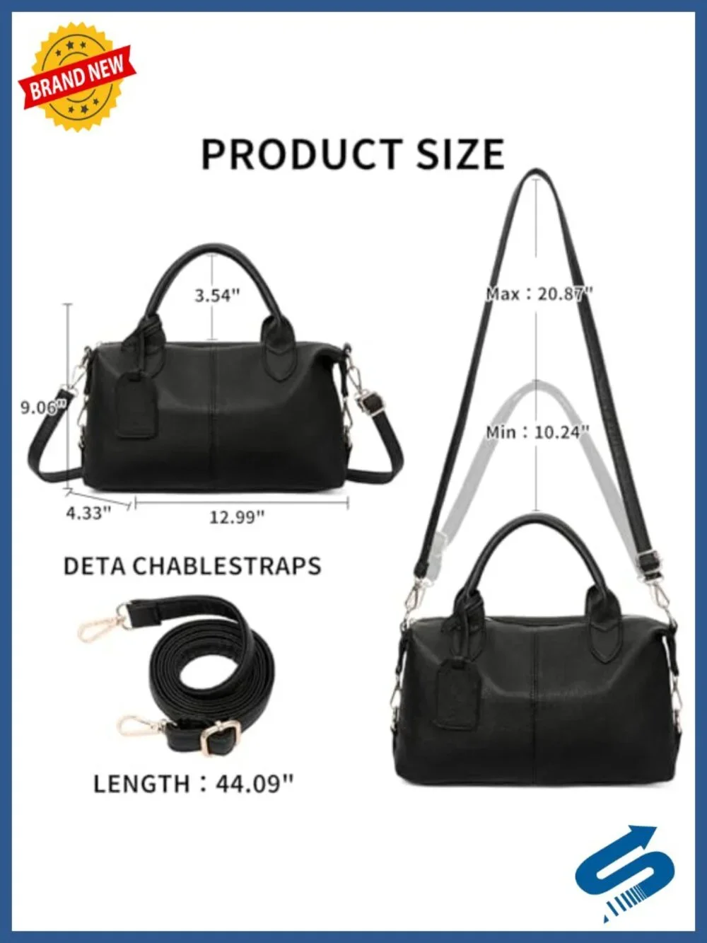 Vegan Leather Tote Bag Women Handbag Satchel Purse Large Capacity Top Handle